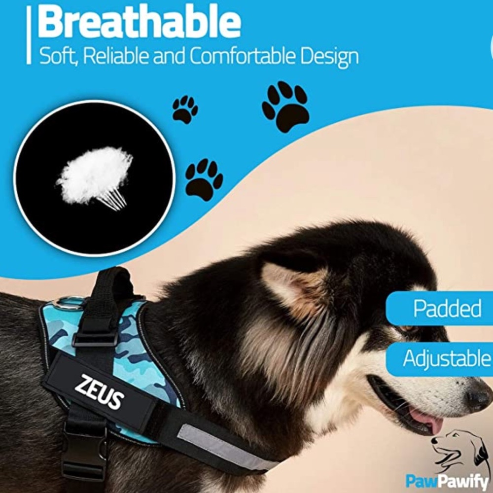 🦋 Dog harness by PawPawify. In blue WITHOUT name tag. Size is small. - Picture 3 of 6